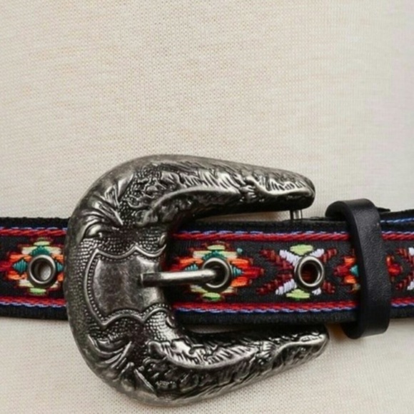 Bohemian Embroidered Belt Black - Picture 2 of 5